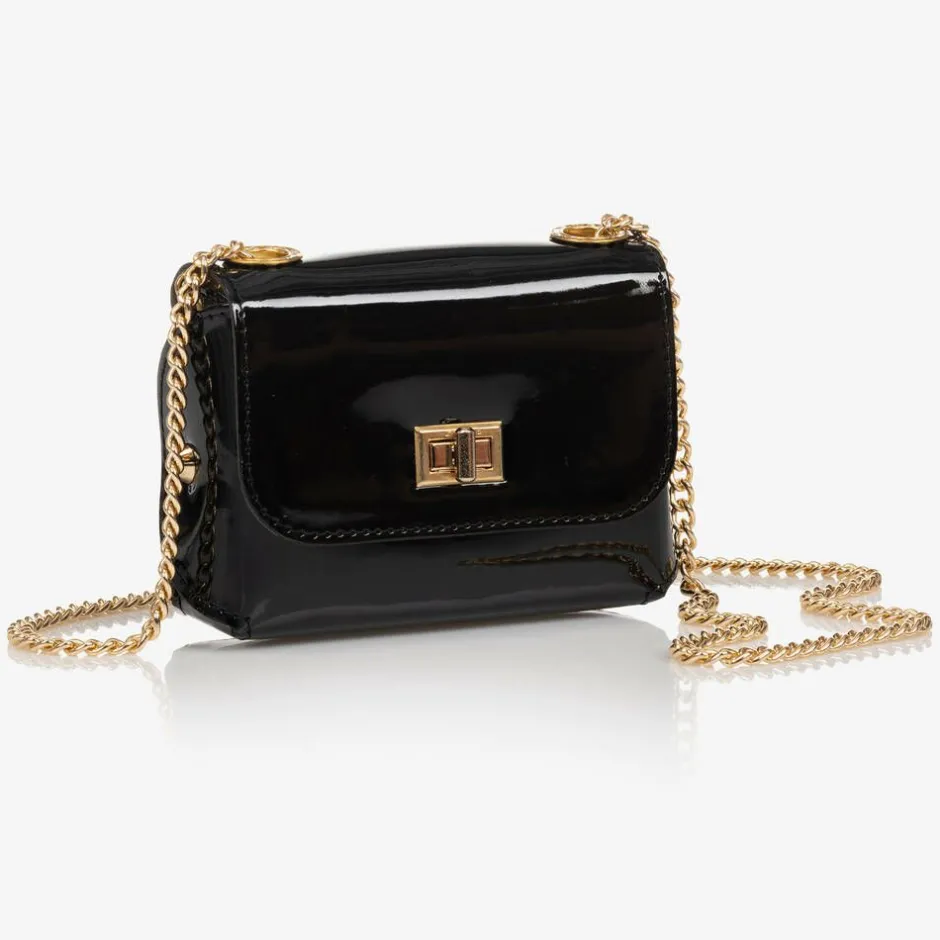 Zaccone Girls Black Patent Leather Bag (12cm) Online