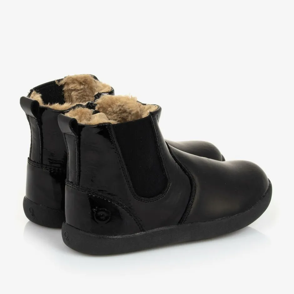 Old Soles Girls Black Patent Leather Boots Hot