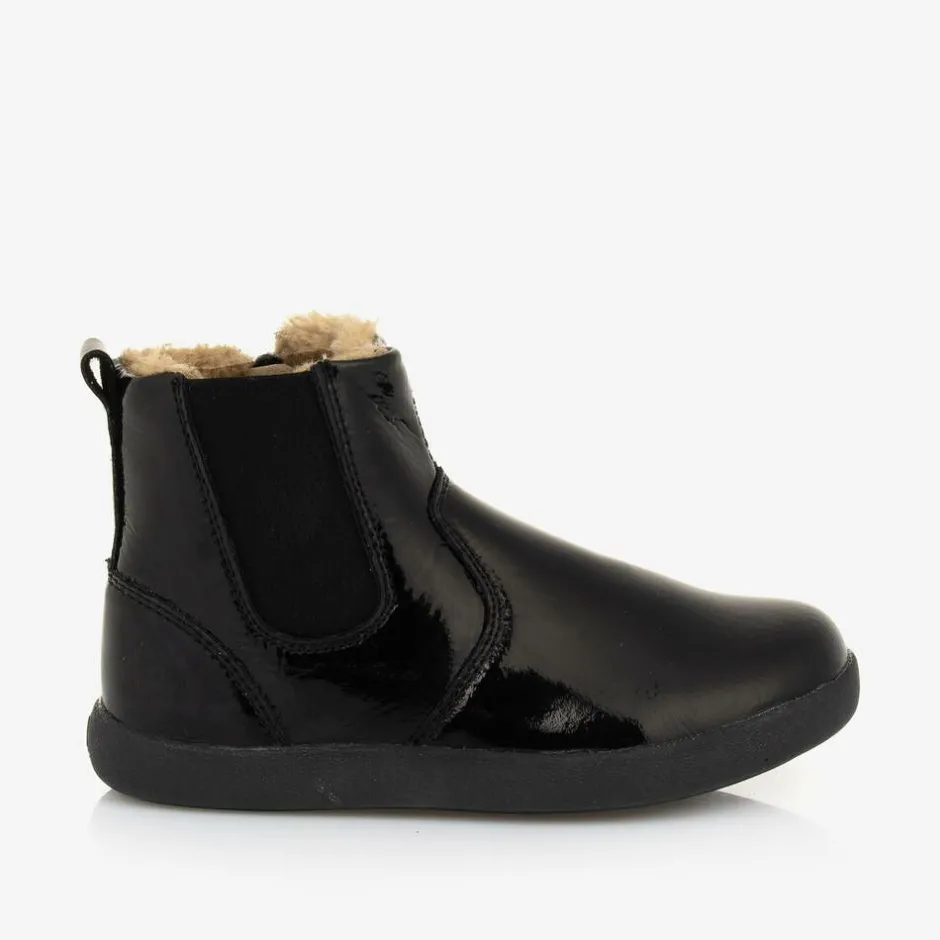 Old Soles Girls Black Patent Leather Boots Hot