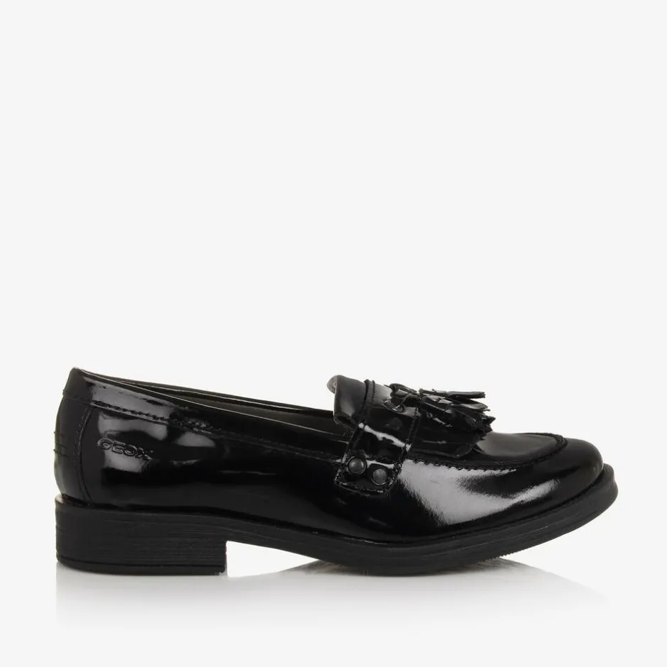 Geox Girls Black Patent Leather Loafers Sale