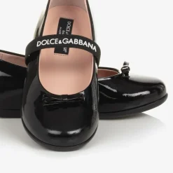 Dolce amp; Gabbana Girls Black Patent Leather Pumps New