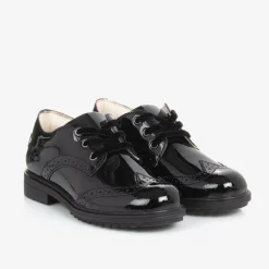 Lelli Kelly Girls Black Patent Leather Brogue Shoes Clearance