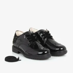 Lelli Kelly Girls Black Patent Leather Brogue Shoes Clearance