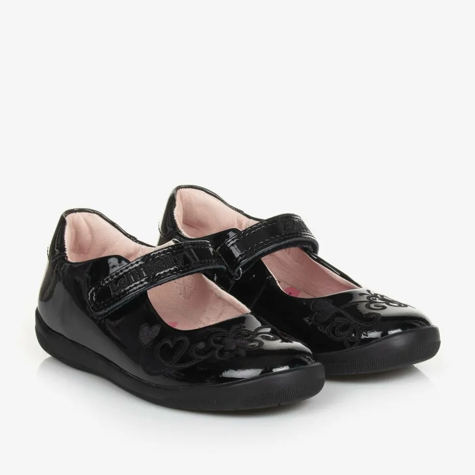 Lelli Kelly Girls Black Patent Leather Bar Shoes Outlet