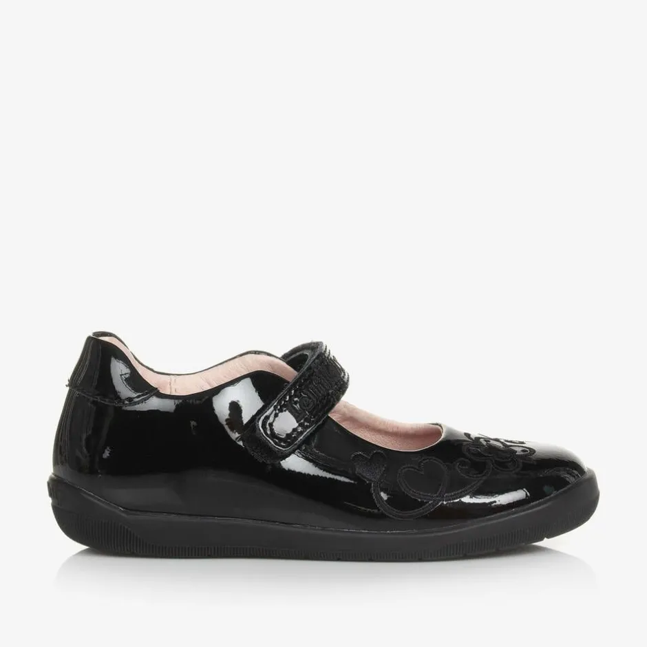 Lelli Kelly Girls Black Patent Leather Bar Shoes Outlet