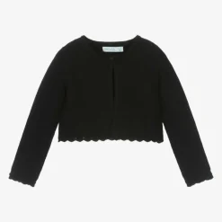 Abel amp; Lula Girls Black Plush Collar Cardigan