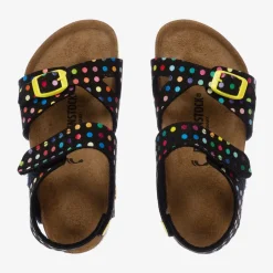 Birkenstock Girls Black Polka Dot Sandals Sale