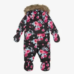 Deux par Deux Girls Black Roses Snowsuit Set Best