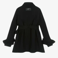 MSGM Girls Black Ruffle Coat New