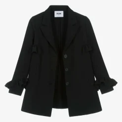 MSGM Girls Black Ruffle Coat New