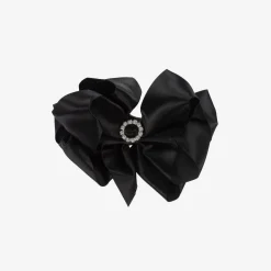 Bowtique London Girls Satin Bow Hair Clip (10cm) Black Best