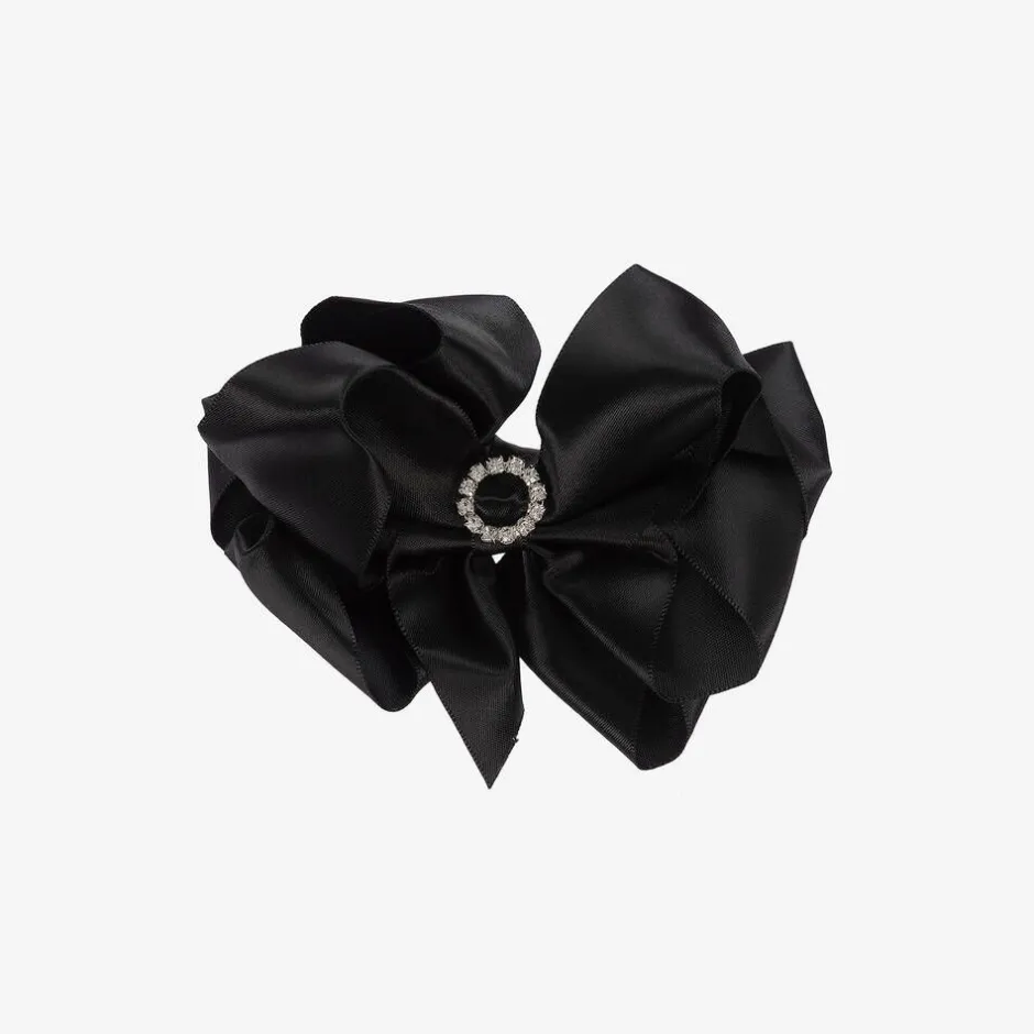 Bowtique London Girls Satin Bow Hair Clip (10cm) Black Best