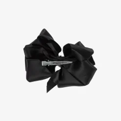 Bowtique London Girls Satin Bow Hair Clip (10cm) Black Best