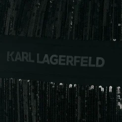 KARL LAGERFELD KIDS Girls Black Sequin T-Shirt Dress Hot