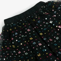 AIGNER Girls Black Sequinned Tulle Skirt New