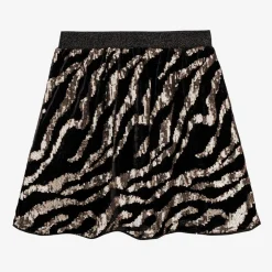 NAME IT Girls Black Velour & Gold Sequin Skirt Best