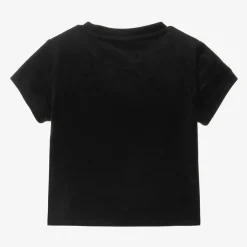 Guess Girls Black Velour T-Shirt New