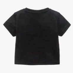 Guess Girls Black Velour T-Shirt Outlet