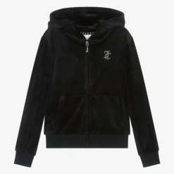 Juicy Couture Girls Black Velour Zip-Up Top Discount