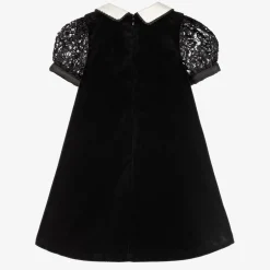 Childrensalon Occasions Girls Black Velvet & Lace Dress Clearance