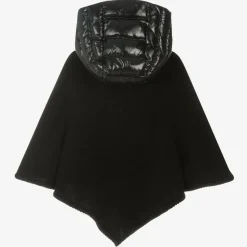 Moncler Enfant Girls Black Wool & Down Cape