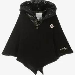 Moncler Enfant Girls Black Wool & Down Cape