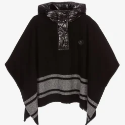 Moncler Enfant Girls Black Wool Poncho Hot