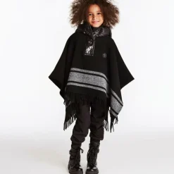 Moncler Enfant Girls Black Wool Poncho Hot