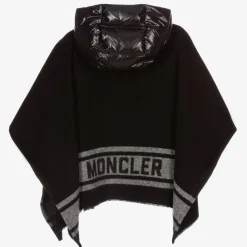 Moncler Enfant Girls Black Wool Poncho Hot