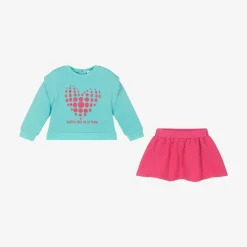 Agatha Ruiz de la Prada Girls Blue & Pink Cotton Skirt Set Sale