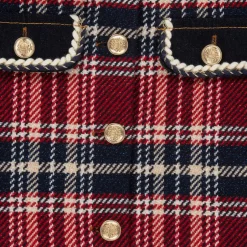 Abel amp; Lula Girls Blue & Red Tartan Tweed Jacket Hot