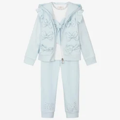 Caramelo Kids Girls Blue & White Cotton Tracksuit Set Online