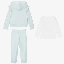 Caramelo Kids Girls Blue & White Cotton Tracksuit Set Online