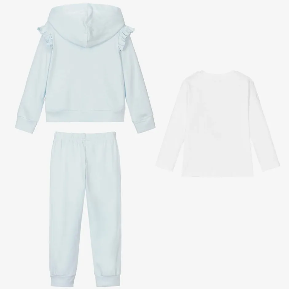 Caramelo Kids Girls Blue & White Cotton Tracksuit Set Online