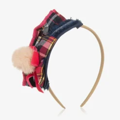 Miranda Girls Blue & Pink Tartan Hairband Clearance