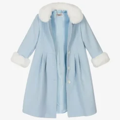 Sarah Louise Girls Blue Coat & Hat Set