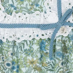 Foque Girls Blue Cotton Floral Dress Best