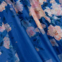 Zimmermann Girls Blue Cotton Floral Dress DarkBlueWatercolourFloral Discount