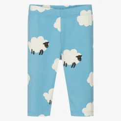 Stella McCartney Kids Girls Blue Cotton Sheep Leggings New