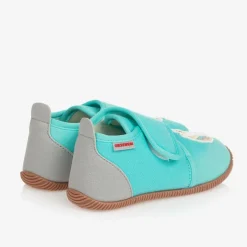 Giesswein Girls Blue Cotton Unicorn Slippers New