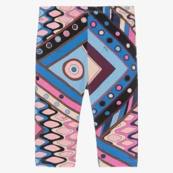 PUCCI Girls Blue Cotton Vivara Leggings Outlet