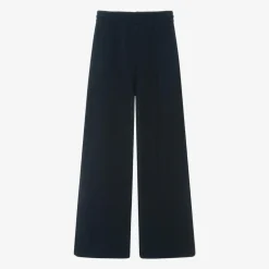 Lacoste Girls Blue Cotton Wide Leg Joggers New