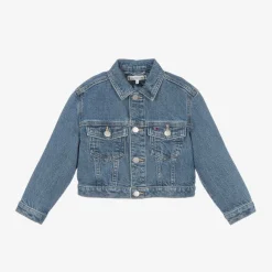 Tommy Hilfiger Girls Blue Cropped Denim Jacket Hot