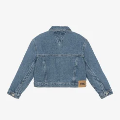 Tommy Hilfiger Girls Blue Cropped Denim Jacket Hot