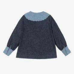 Stella McCartney Kids Girls Blue Denim & Chambray Blouse Online