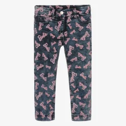 Monnalisa Girls Blue Denim Barbie Print Jeans Online
