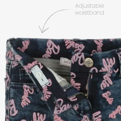 Monnalisa Girls Blue Denim Barbie Print Jeans Online