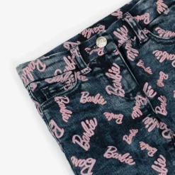 Monnalisa Girls Blue Denim Barbie Print Jeans Online
