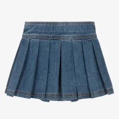 Versace Girls Blue Denim Medusa Buttons Skirt Discount
