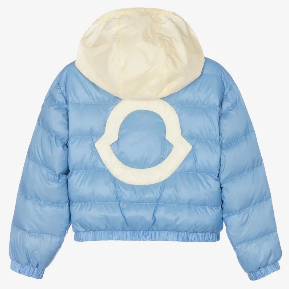 Moncler Enfant Girls Blue Down Padded Musa Jacket Outlet